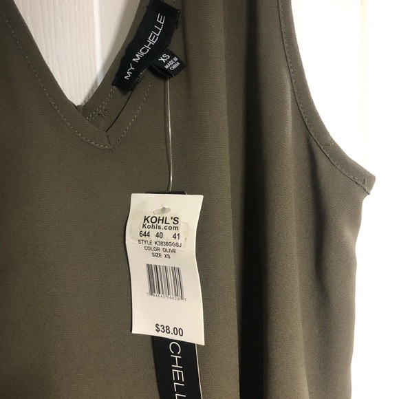 ✨ NEW My Michelle classy collared olive top - Picture 5 of 5
